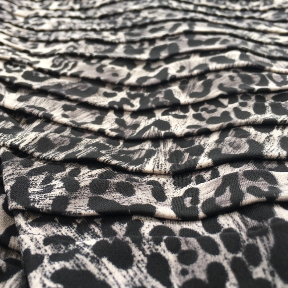 CACHE Leopard Print Rouched Textured Halter Dress - Picture 4 of 10